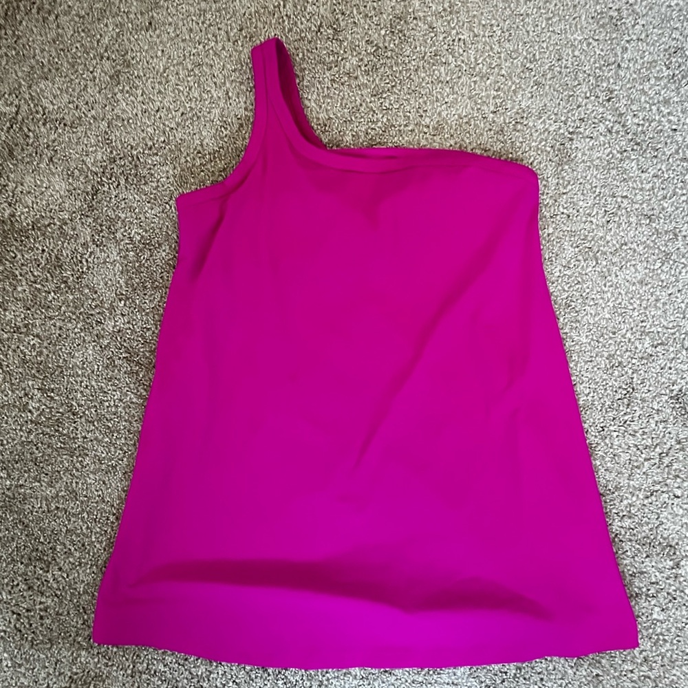 One-Shoulder Magenta Athletic Dress